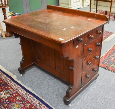 Lot 1274 - A Victorian Pitch Pine Davenport Desk, with...