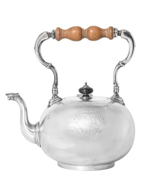 Lot 2183 - A George II Silver Kettle, Stand and Lamp