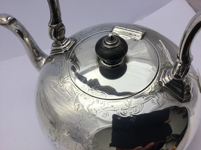 Lot 2183 - A George II Silver Kettle, Stand and Lamp