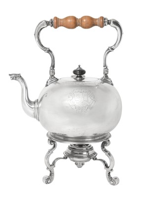 Lot A George II Silver Kettle, Stand and Lamp