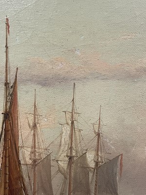 Lot 1118 - Henry Redmore (1820-1887) Shipping in a calm...