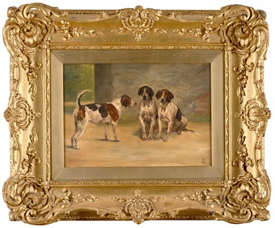 Lot 1084 - Circle of Charles Jones (1836-1892) Hounds in...