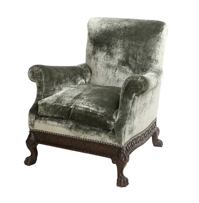 Lot 283 - A Victorian Carved Mahogany Armchair, late...