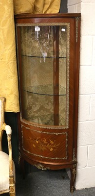 Lot 1261 - A Reproduction French Inlaid Kingwood Corner...