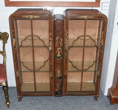 Lot 1344 - A 1930s Chinoiserie Lacquered Display Cabinet,...