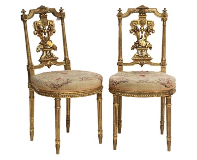 Lot 935 - A Pair of Late 19th Century Giltwood Side...