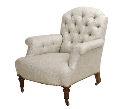 Lot 306 - A Late 19th Century Upholstered Armchair,...