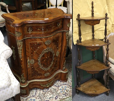 Lot 1257 - A Reproduction Painted and Inlaid French Style...