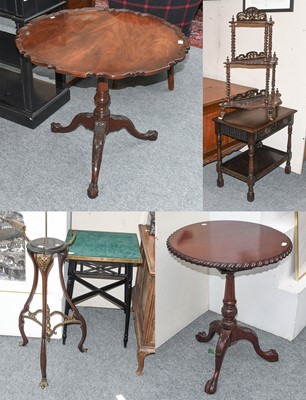 Lot 1327 - A Reproduction Mahogany Tilt Top Tripod Table,...