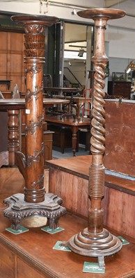 Lot 1174 - A Carved Mahogany Torchere with Dished Top,...