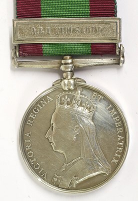 Lot 63 - An Afghanistan Medal 1878-80, with clasp ALI...