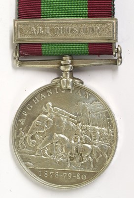 Lot 63 - An Afghanistan Medal 1878-80, with clasp ALI...
