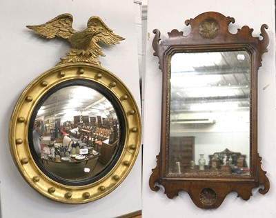 Lot 1425 - A Regency Giltwood Circular Convex Mirror,...