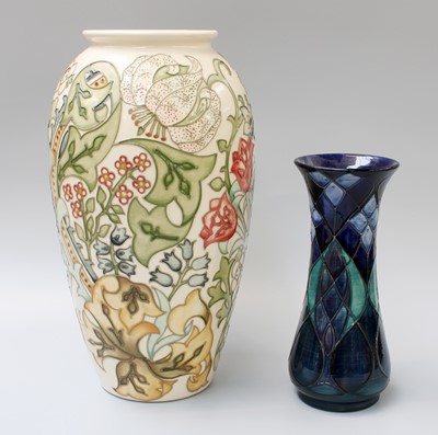 Lot 243 - Two Modern Moorcroft Vases, one decorated with...