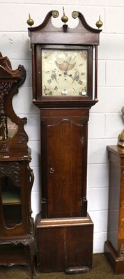 Lot 1422 - An Oak Thirty Hour Painted Dial Longcase Clock,...