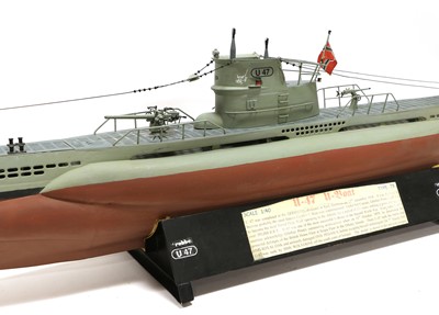 Lot 3200 - Kit Built 1:40 Scale Model Of U47 (Type VIIB U-Boat)