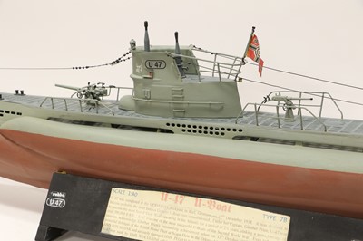 Lot 3200 - Kit Built 1:40 Scale Model Of U47 (Type VIIB U-Boat)