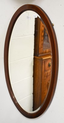 Lot 1231 - An Edwardian Oval Mahogany Mirror, together...