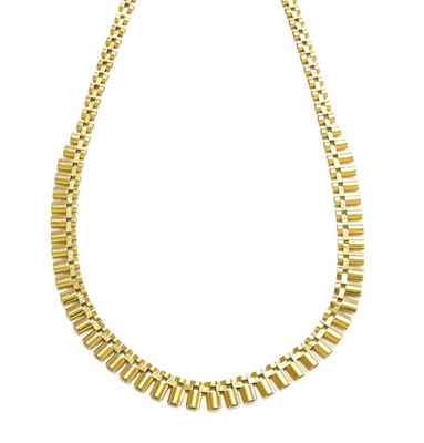 Lot 454 - A 9 Carat Gold Fringe Necklace, formed of...