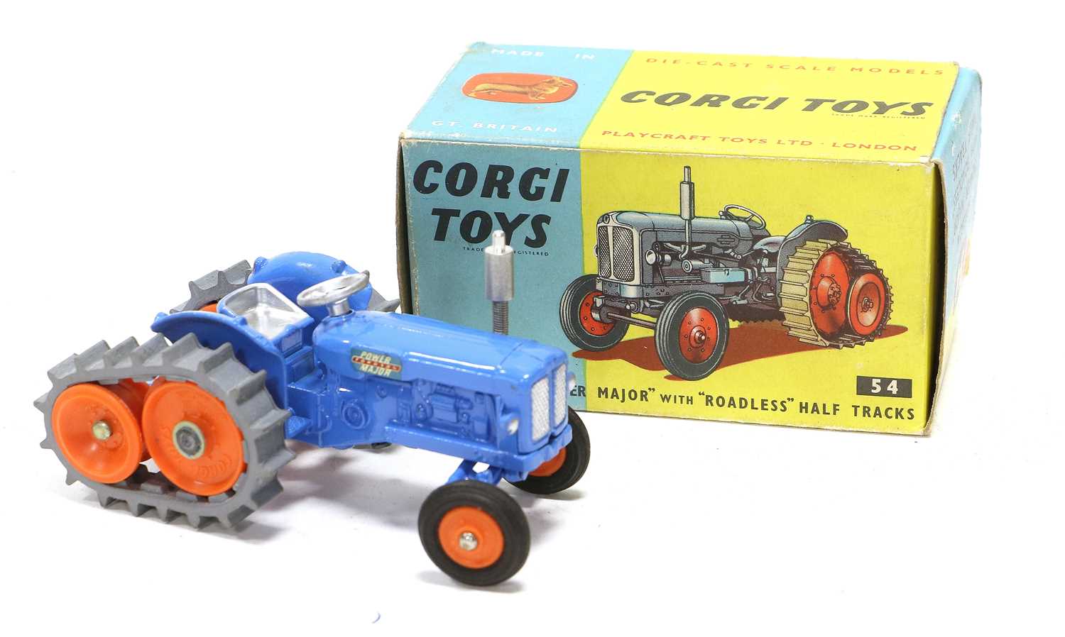 Lot 3422 - Corgi 54 Fordson Power Major Tractor With Roadless Half Tracks