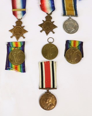 Lot 93 - Seven Single First World War Medals,...