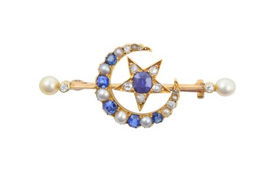 Lot 2146 - A Victorian Sapphire, Diamond and Pearl Star...