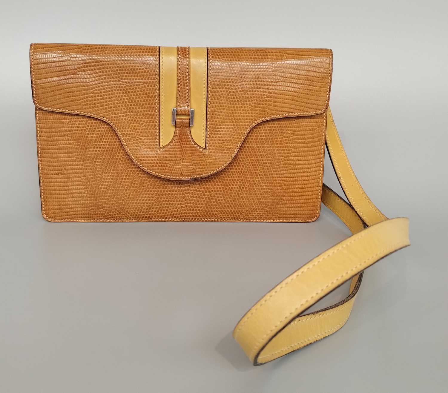 Lot 1068 - Circa 1990s Gucci Tan and Yellow Leather Cross...