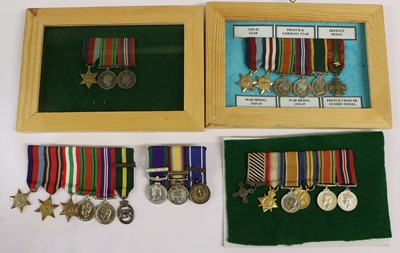 Lot 99 - Five Groups of Miniature Medals, comprising...