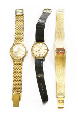 Lot 543 - 9ct Gold Rotary Gents Wristwatch,  and two...