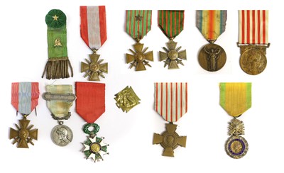 Lot 101 - A Collection of Ten French Military Medals,...