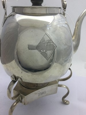 Lot 2022 - A George III Irish Silver Kettle, Stand and Lamp