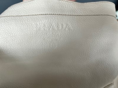 Lot White Soft Leather Prada Shoulder Bag,...