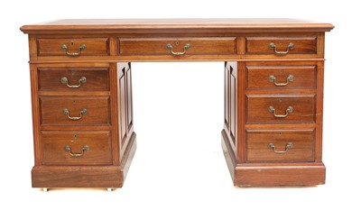 Lot 1293 - A Victorian Mahogany Double-Pedestal Desk, 3rd...