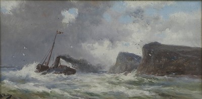 Lot 1035 - Abraham Hulk Jnr. (1851-1922) A Tug in choppy...