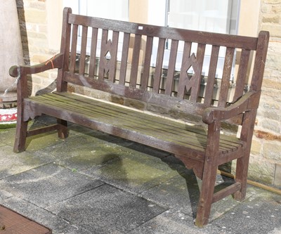 Lot 1352 - A 20th Century Teak or Hardwood Garden Bench,...