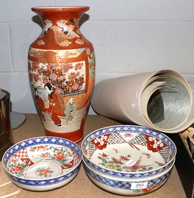 Lot 283 - A Japanese Porcelain Kutani Vase, Meiji period,...