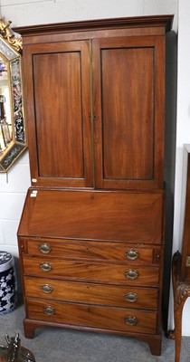 Lot 1154 - A Regency Mahogany Bureau Bookcase, 90cm by...