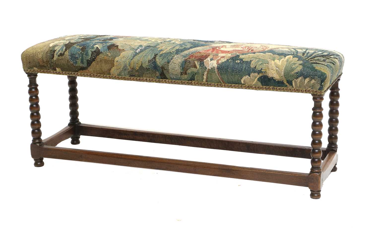 Lot 359 - A French Walnut Double Stool, the top
