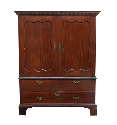 Lot 249 - A George III Mahogany Dwarf Linen Press, 3rd...