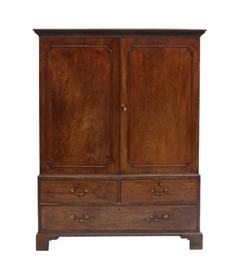 Lot 272 - A George III Mahogany Dwarf Linen Press, circa...