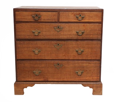 Lot 716 - A George III Oak Straight-Front Chest of...