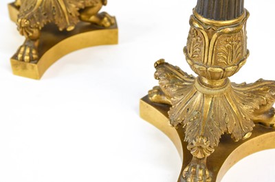 Lot 151 - A Pair of Bronze Candlesticks, in Louis XVI...