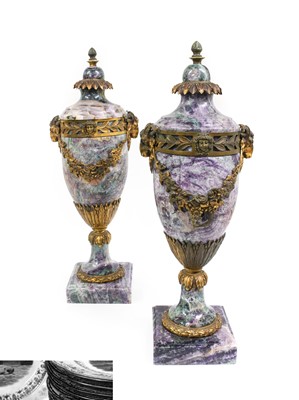 Lot 153 - A Pair of Gilt-Metal-Mounted Purple and...