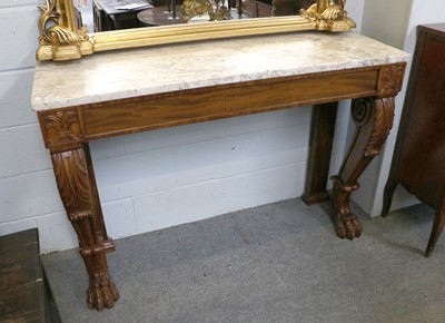 Lot 1219 - A William IV Style Marble Topped Mahogany...