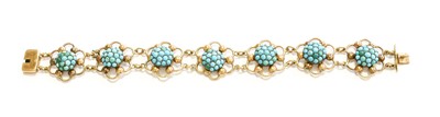 Lot 461 - A Turquoise Bracelet, seven chain linked...