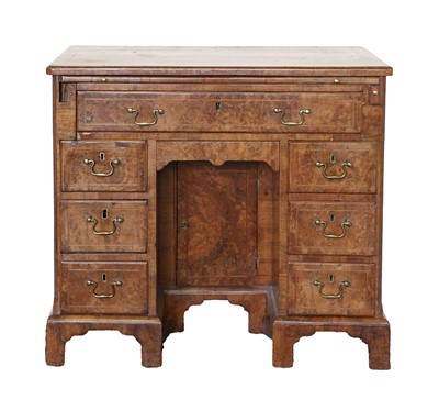 Lot 220 - A George II Burr Walnut and Crossbanded Bureau-...