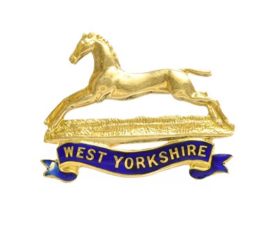 Lot 498 - An Enamel 'West Yorkshire' Regimental Brooch,...