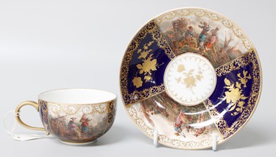 Lot 228 - A 20th Century Meissen Tea Cup and Saucer,...