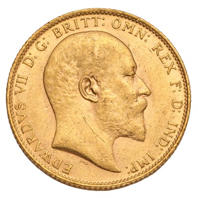 Lot 215 - Edward VII, Sovereign 1906; encapsulated,...