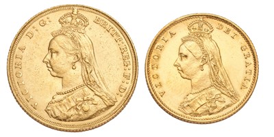Lot 192 - Victoria, Sovereign and Half Sovereign 1887;...